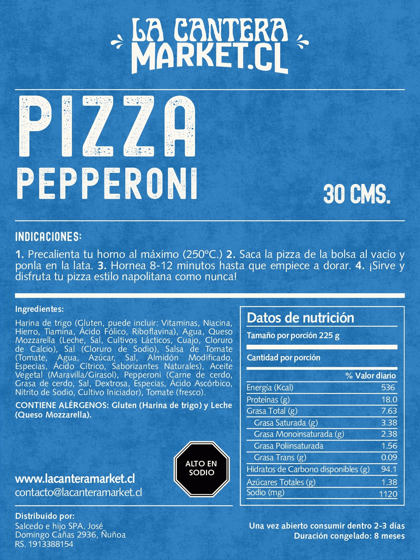 PIZZAS CONGELADAS - PEPPERONI 30CM