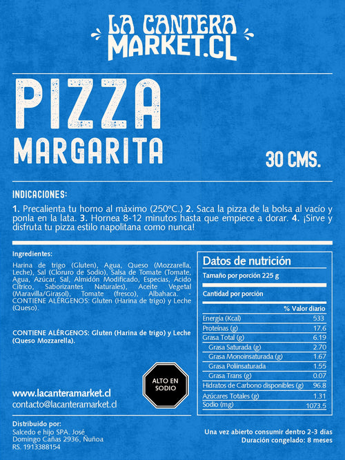 PIZZA CONGELADA - MARGARITA 30CM