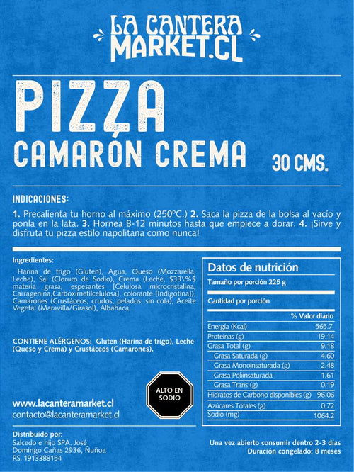 PIZZA CONGELADA - CAMARON CREMA 30CM